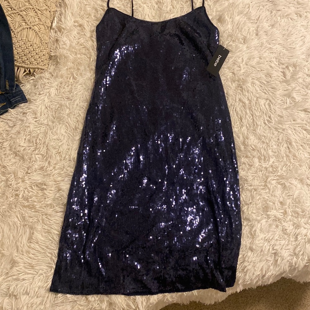 Blue sequence dress NWT